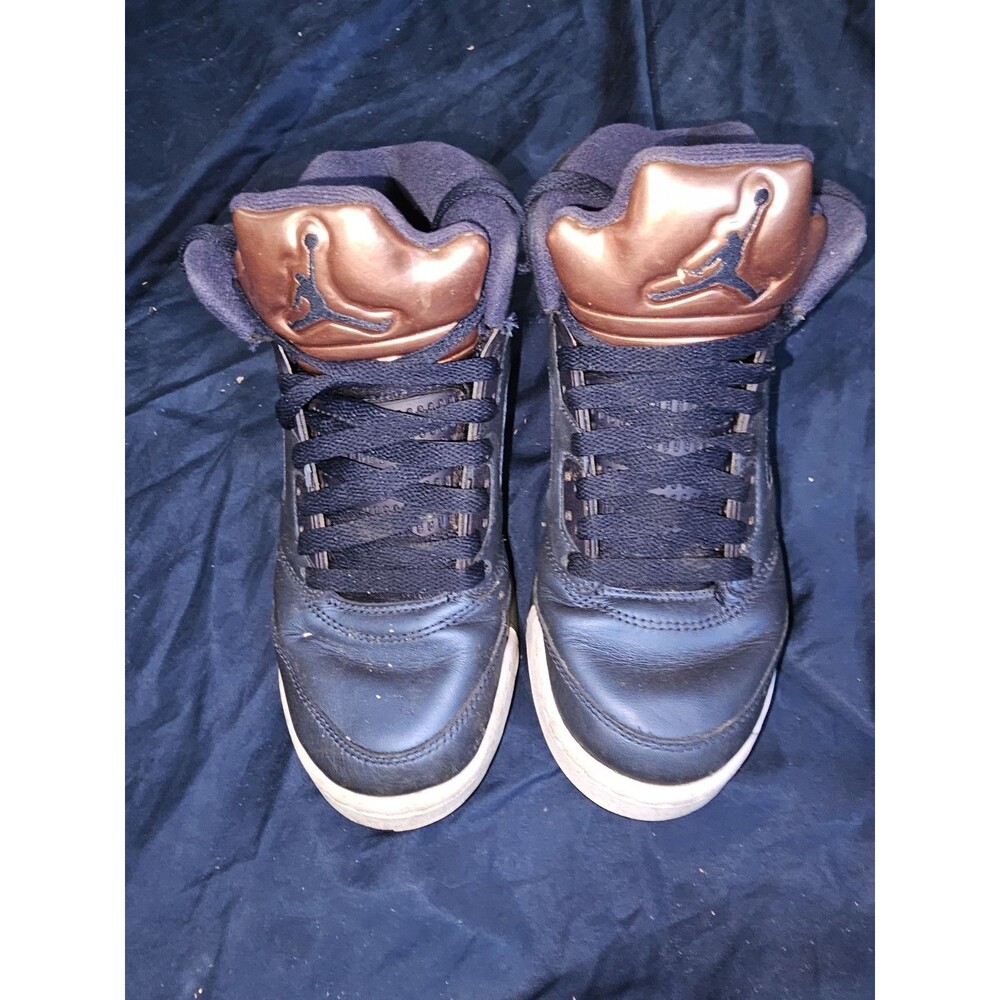 NIKE AIR JORDAN 5 RETRO V BG OBSID BLUE-BRONZE Sz 5Y